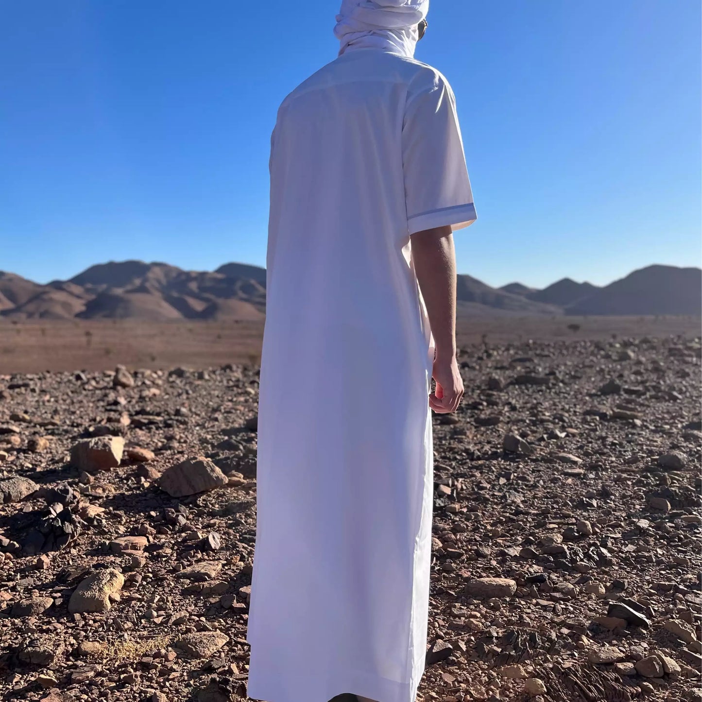 Qamis Homme Ciel Blanc