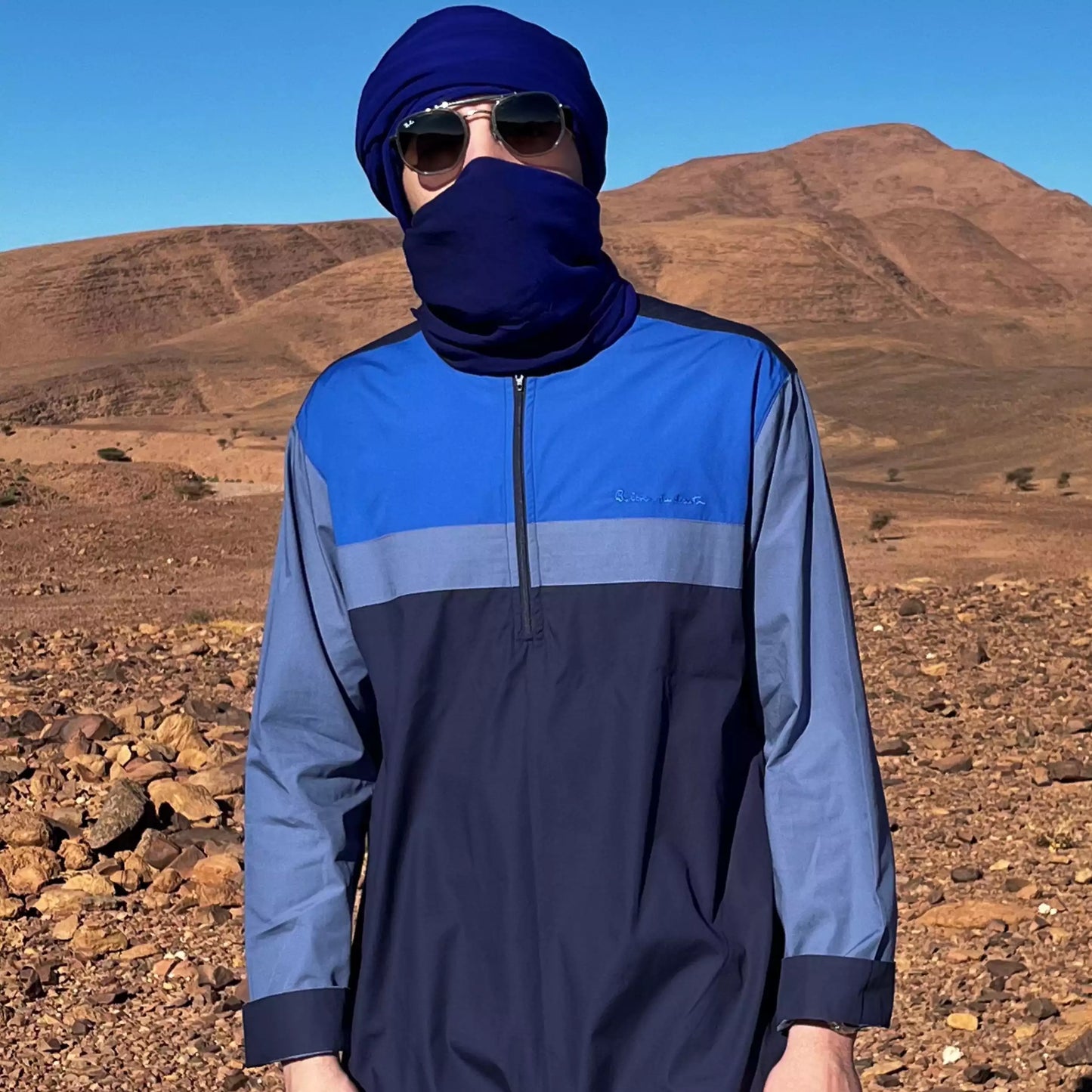 Qamis Bleu Berbère Du Désert Modèle Bleu Touareg