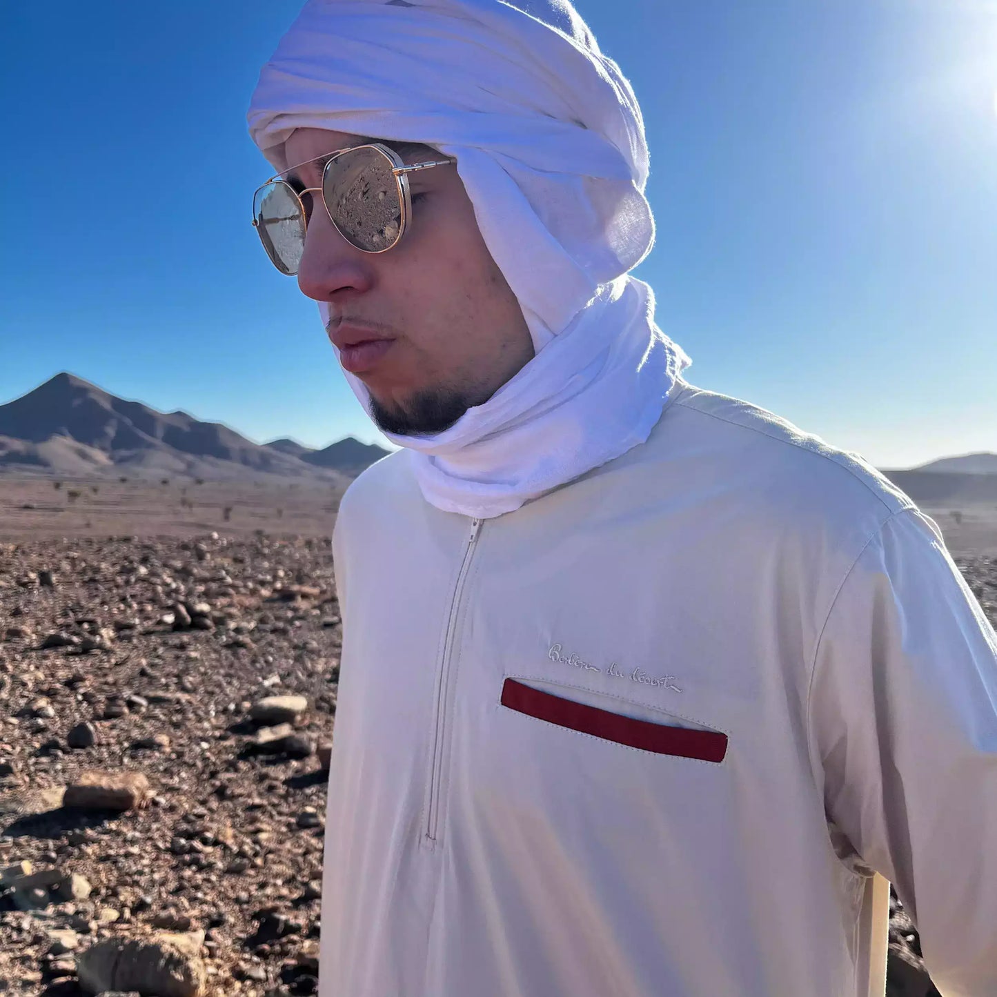 Qamis Beige Homme Dune De Sable Berbère Du Désert