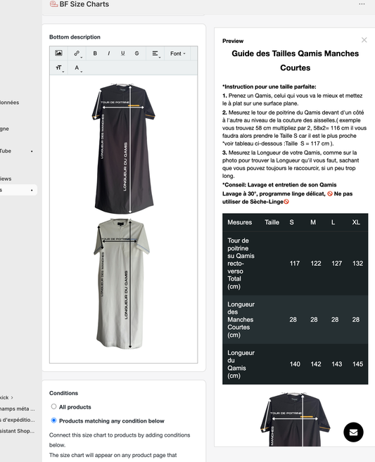guide de taille
