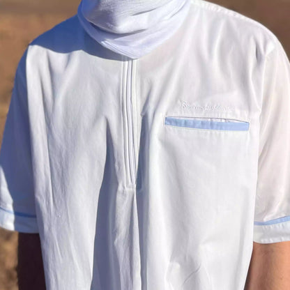 Qamis Homme Ciel Blanc