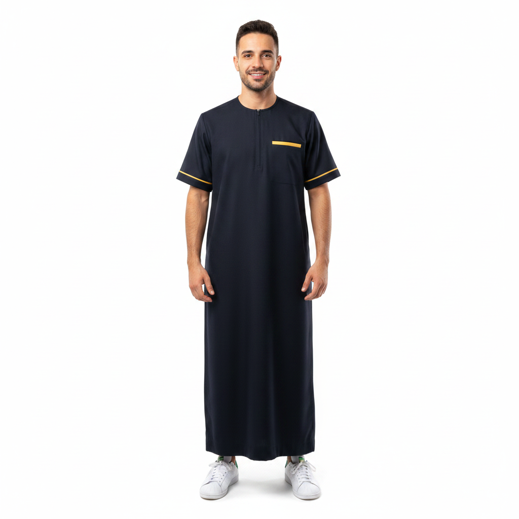 Bundle Qamis Bleu Touareg (Manche Longue) + Qamis Black Météorite (Manche Courte)= 59€