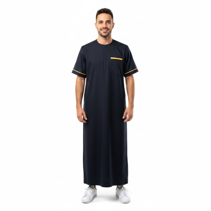Bundle Qamis Bleu Touareg (Manche Longue) + Qamis Black Météorite (Manche Courte)= 59€