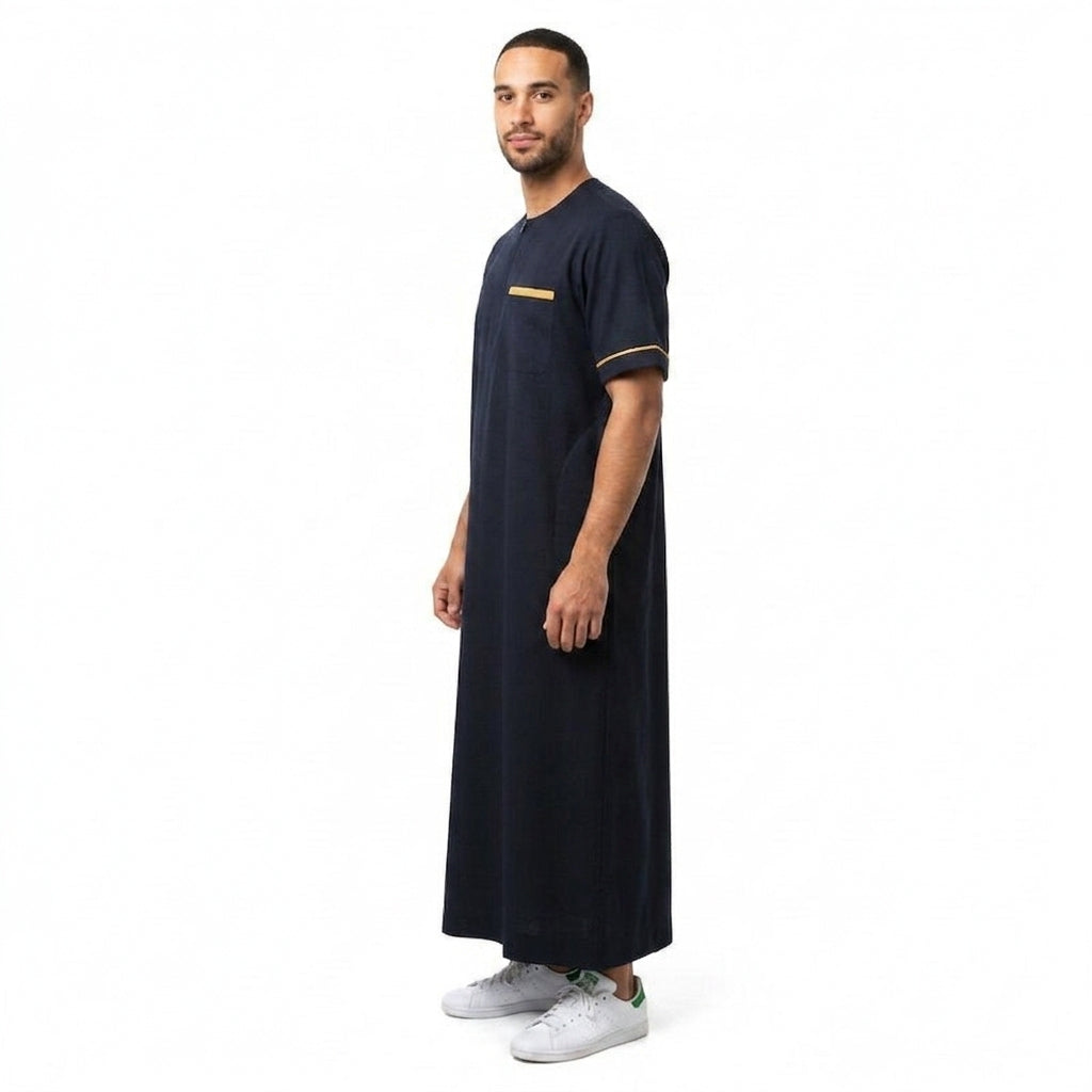 Bundle Qamis Bleu Touareg (Manche Longue) + Qamis Black Météorite (Manche Courte)= 59€