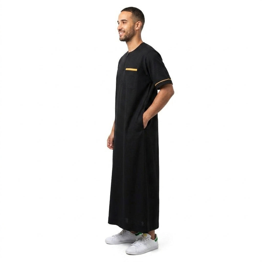 Bundle Qamis Bleu Touareg (Manche Longue) + Qamis Black Météorite (Manche Courte)= 59€