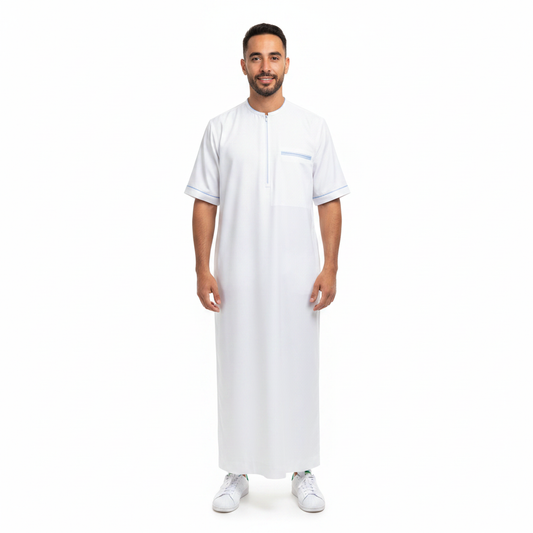 Bundle Qamis Dune De Sable(Manche Longue)+ Qamis Ciel Blanc (Manche Courte)= 59€