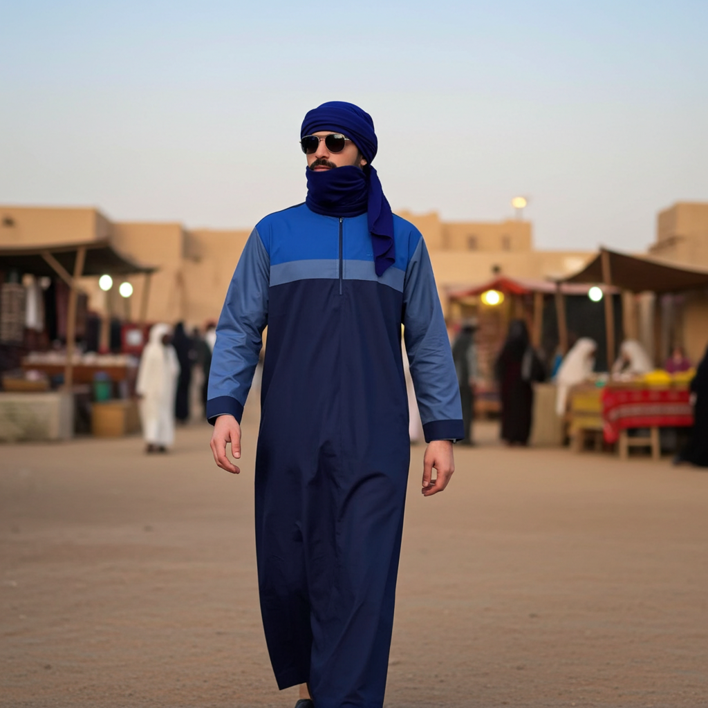 Qamis Homme Bleu Touareg